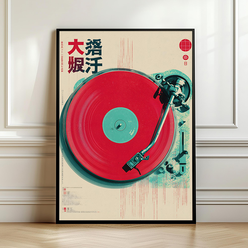 日本のビニールレコードレトロ音楽ポスターターンテーブル DJ - Japanese Lifestyle Gifts のレビューと価格