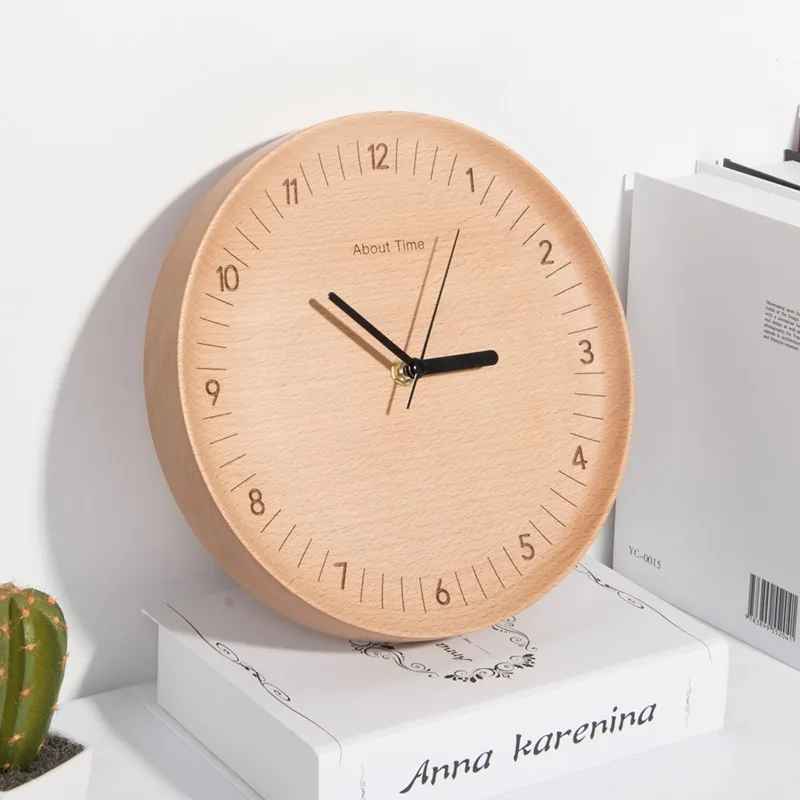 和風の木目調壁掛け時計 イタリアンミニマリストデザイン リビ - Japanese Minimalist Lifestyle のレビューと価格